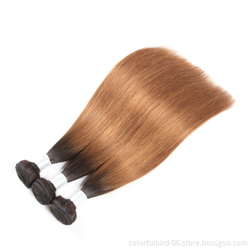 Wholesale perruque Hair Weave ombre 1b/30  human Bundles Double Drawn Bone Straight 1b/30 Weave human hair